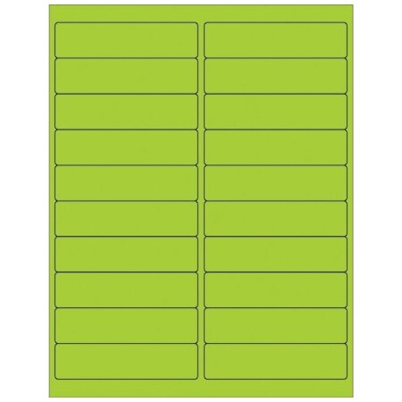 Bsc Preferred 4 x 1'' Fluorescent Green Rectangle Laser Labels, 2000PK BUY00025186